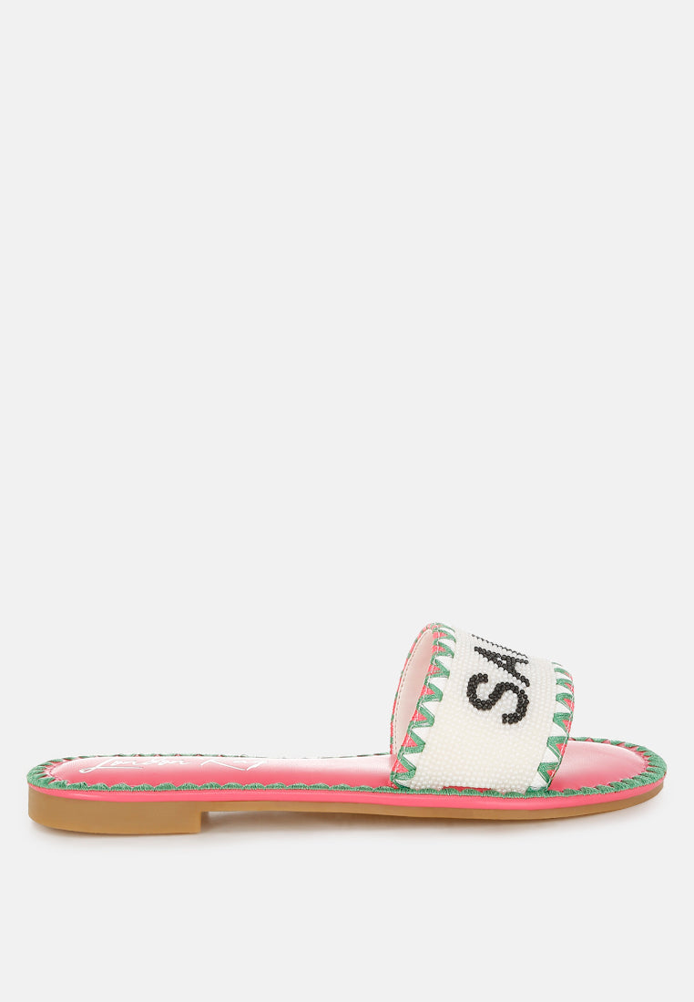 Getaway Beaded Saint Tropez Flat Slip Ons