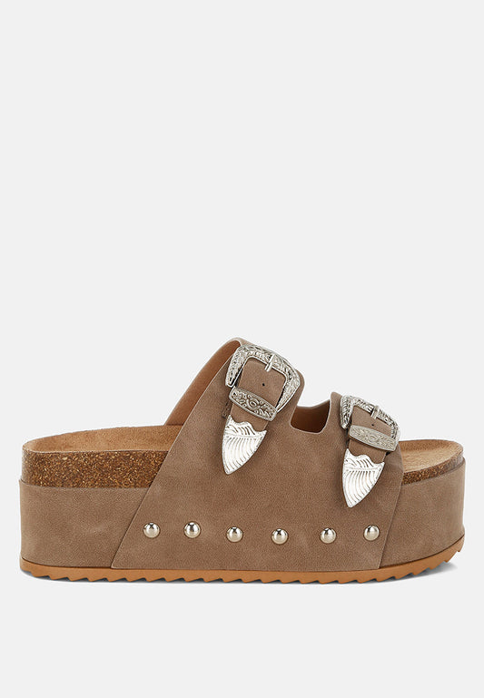 Zaphod Faux Leather Flatform Slip Ons-0