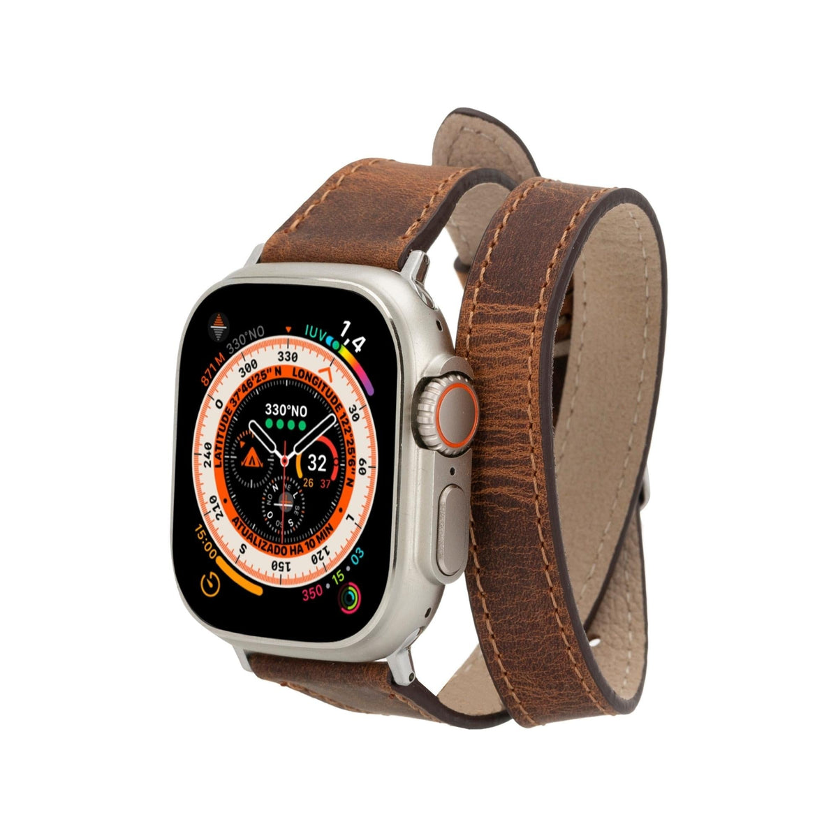 Vail Double Tour Leather Bands for Apple Watch 9, Ultra 2 and SE