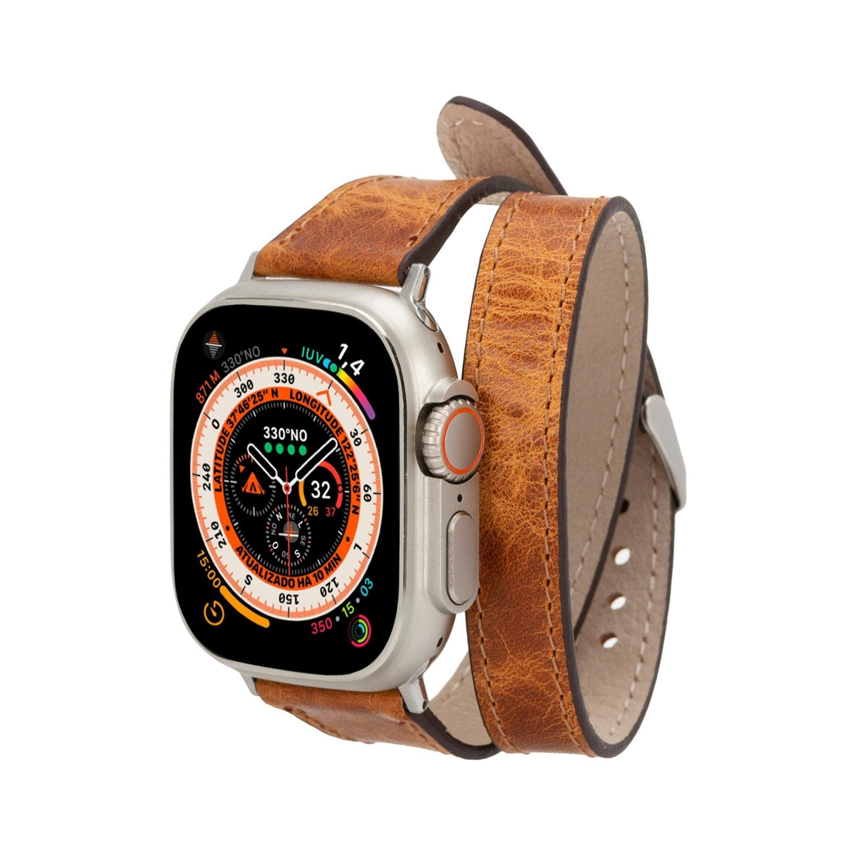 Vail Double Tour Leather Bands for Apple Watch 9, Ultra 2 and SE