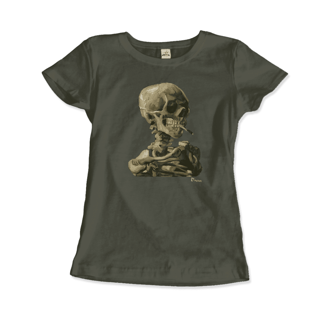 Van Gogh Skull of a Skeleton with Burning Cigarette 1886 t-shirt